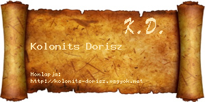 Kolonits Dorisz névjegykártya
